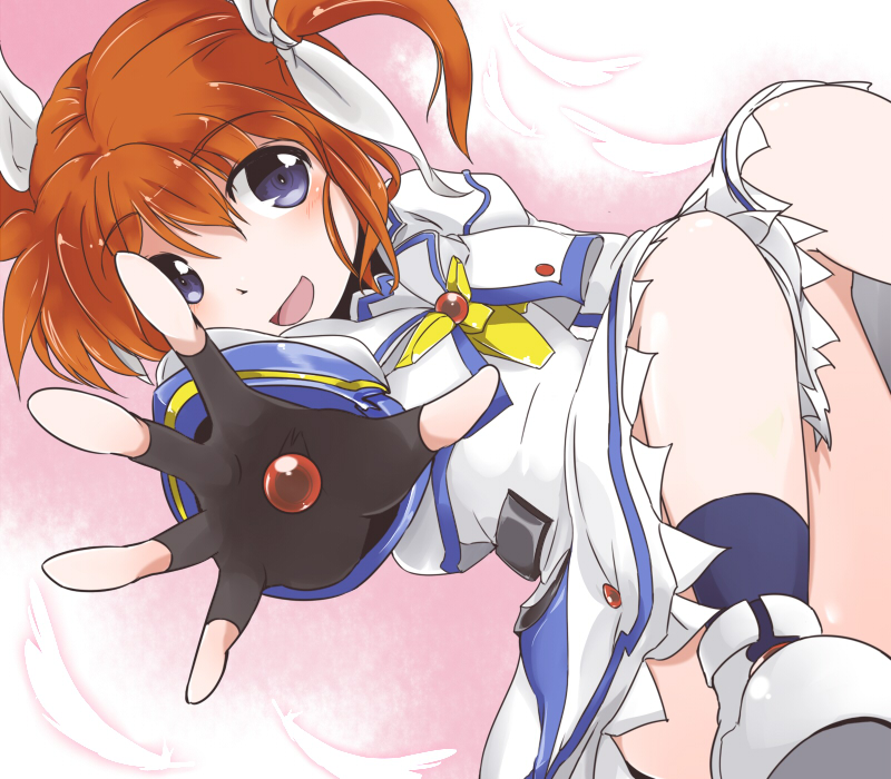 takamachi nanoha and raising heart (lyrical nanoha and 2 more) drawn by maruse_nisanosuke