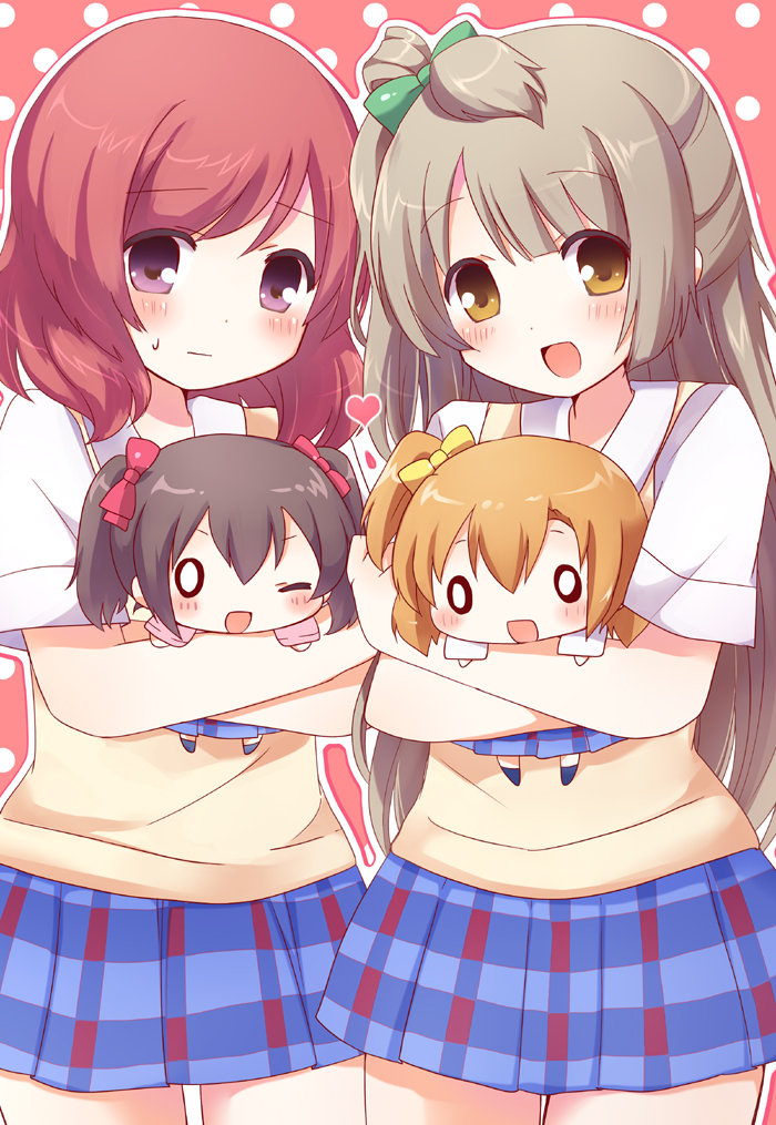 nishikino maki, yazawa nico, minami kotori, and kosaka honoka (love live! and 1 more) drawn by mikurun
