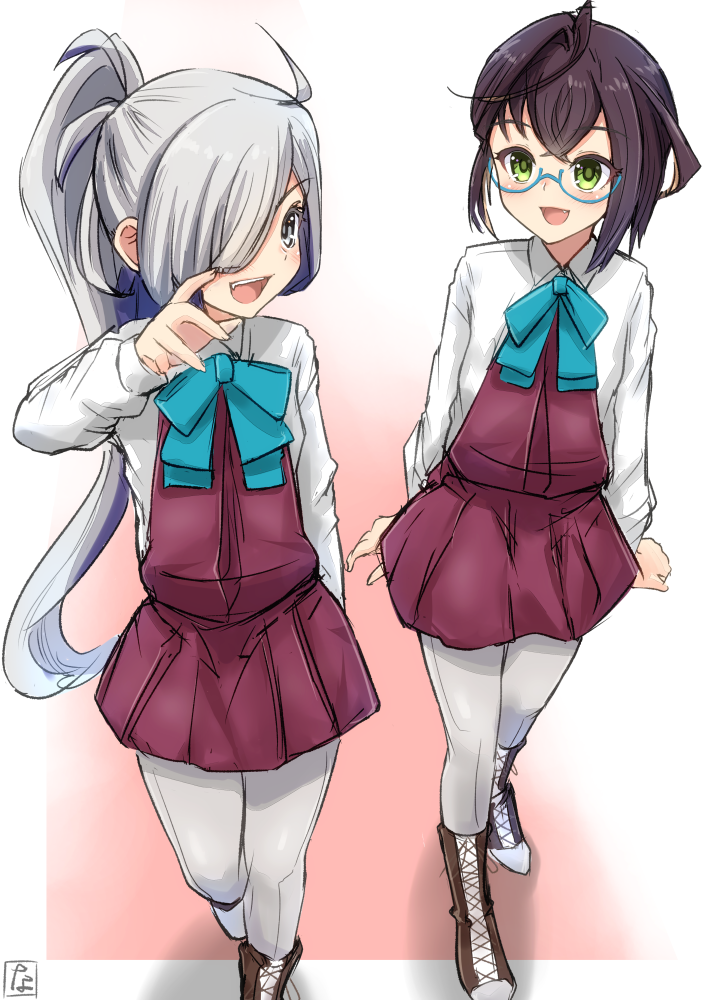 asashimo and okinami (kantai collection) drawn by nayuhi_(yukimuu14)