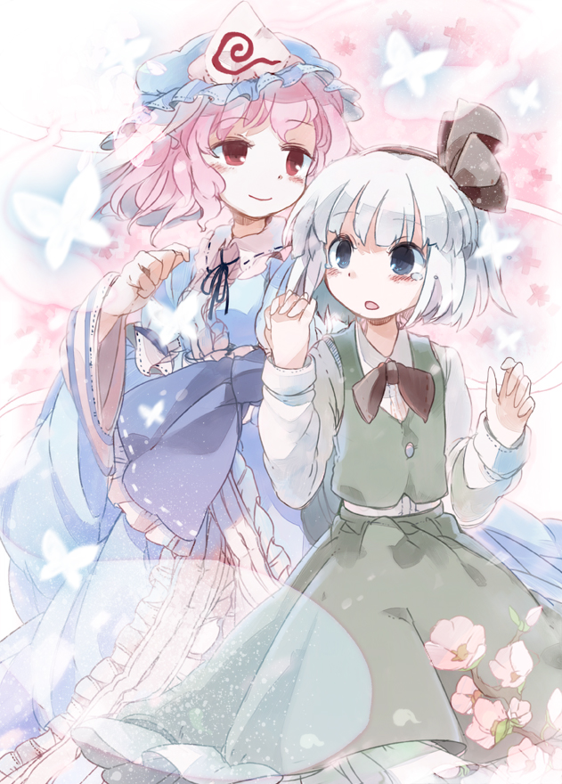 konpaku youmu and saigyouji yuyuko (touhou) drawn by chachi_(azuzu)