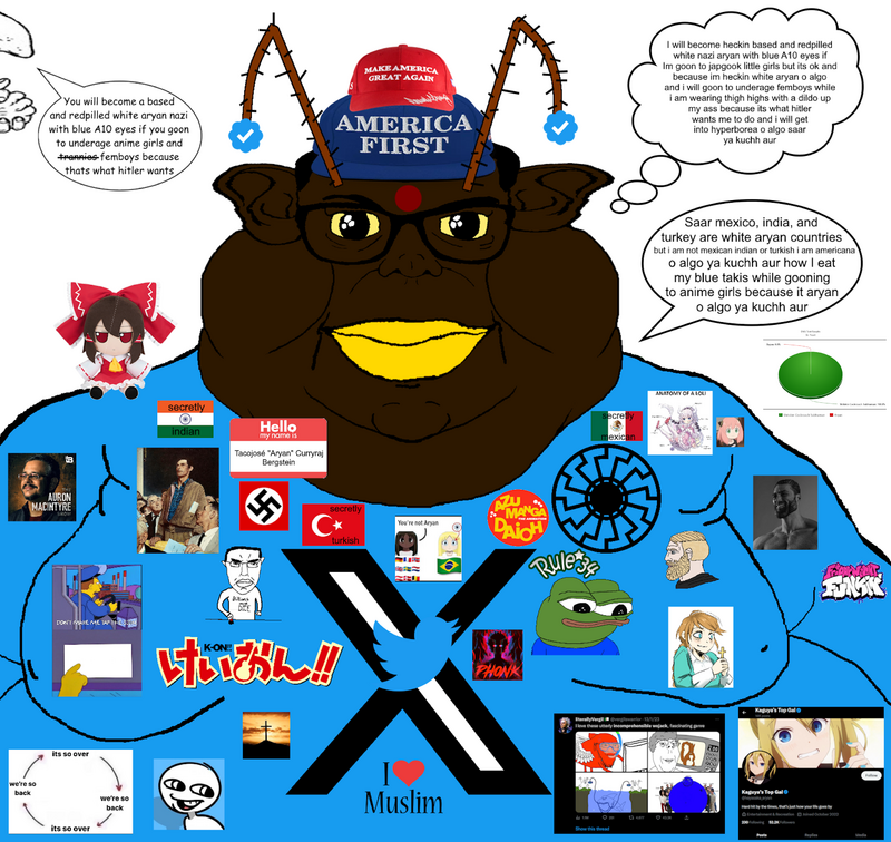 hakurei reimu, anya, kanna kamui, hayasaka ai, pepe the frog, and 4 more (touhou and 9 more)