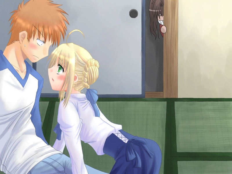 artoria pendragon, saber, tohsaka rin, and emiya shirou (fate and 1 more) drawn by 36