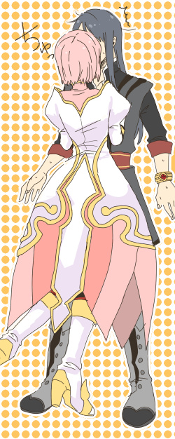 yuri lowell and estellise sidos heurassein (tales of and 1 more) drawn by shichiko_(labi)