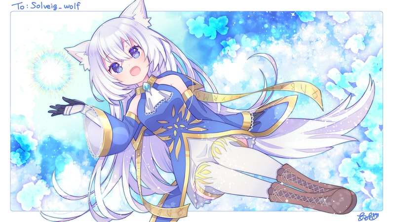 solveig hjelmstad (indie virtual youtuber) drawn by aruya_(flosrota)
