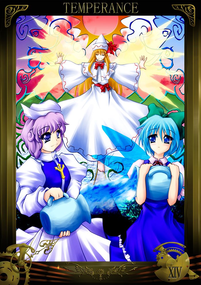 cirno, letty whiterock, and lily white (touhou) drawn by chima_q
