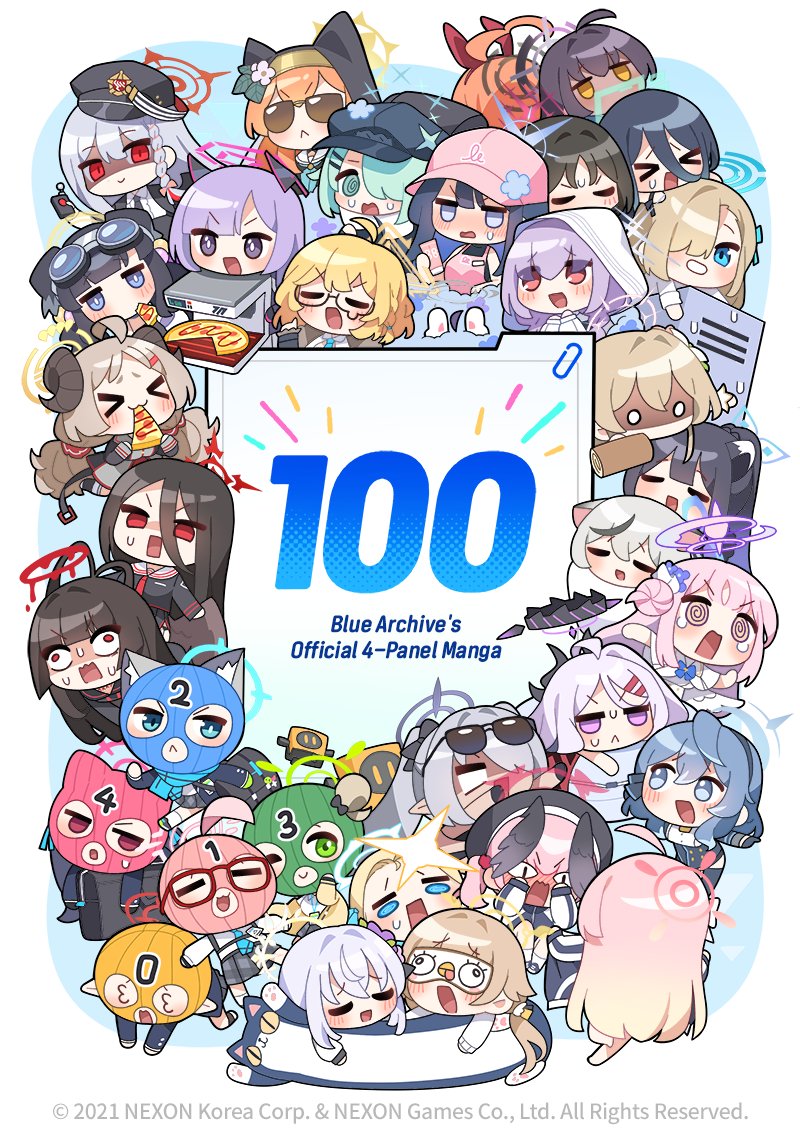 asuna, hina, shiroko, hoshino, mika, and 32 more (blue archive) drawn by donmin_h