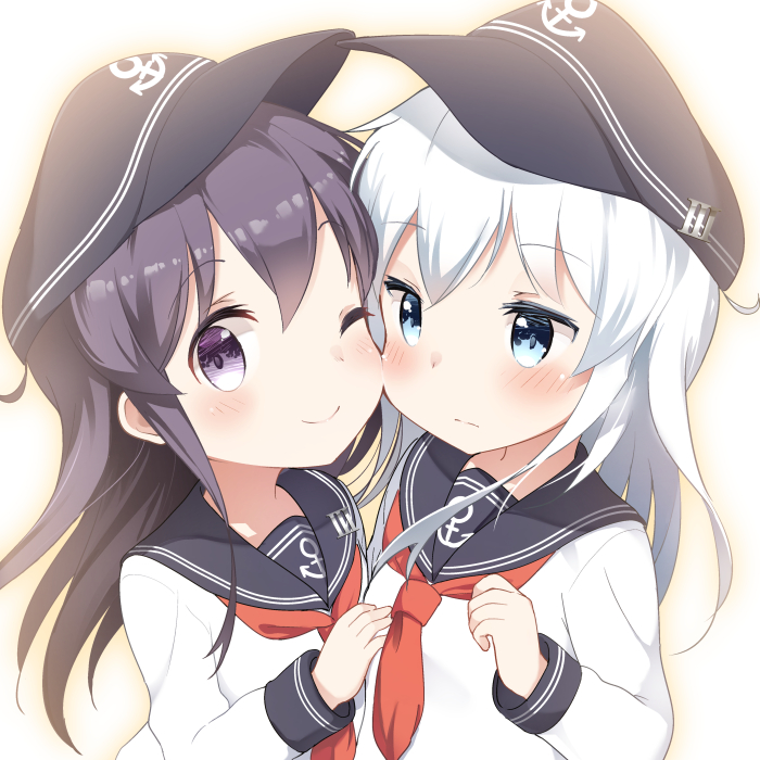 hibiki and akatsuki (kantai collection) drawn by bell_(oppore_coppore)