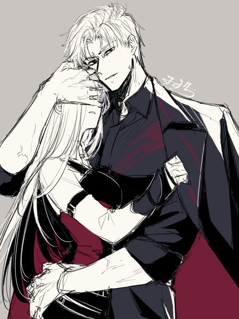protagonist and sylus (love and deepspace) drawn by mizuchi_kai