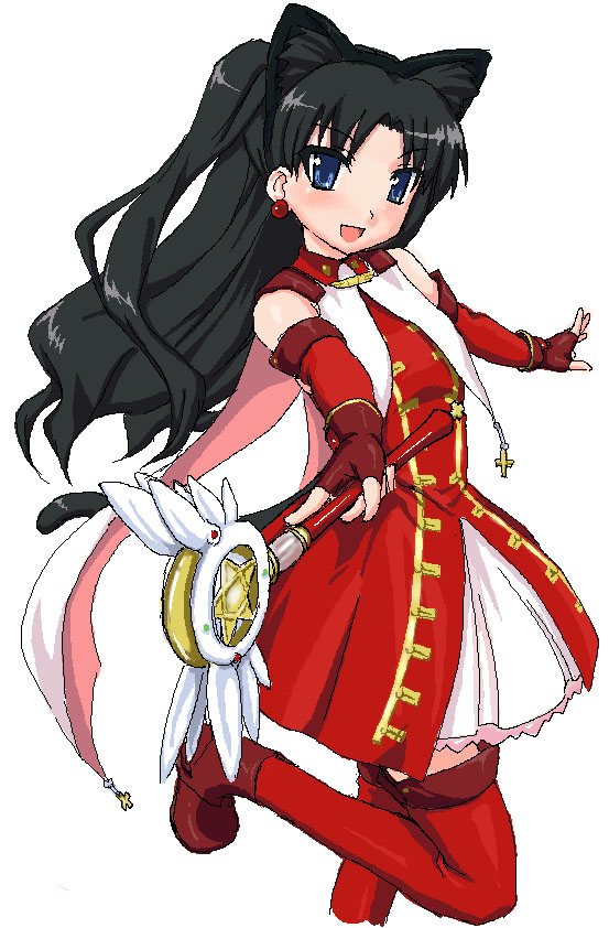 tohsaka rin, magical ruby, and kaleido ruby (fate and 2 more) drawn by zanzi