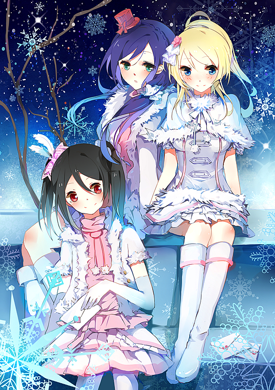 tojo nozomi, yazawa nico, and ayase eli (love live! and 1 more) drawn by benghuai_7