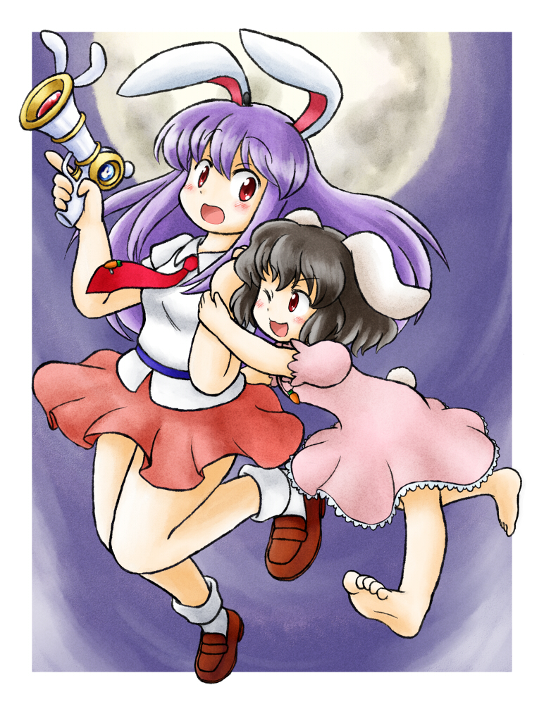 reisen udongein inaba and inaba tewi (touhou) drawn by nitamago