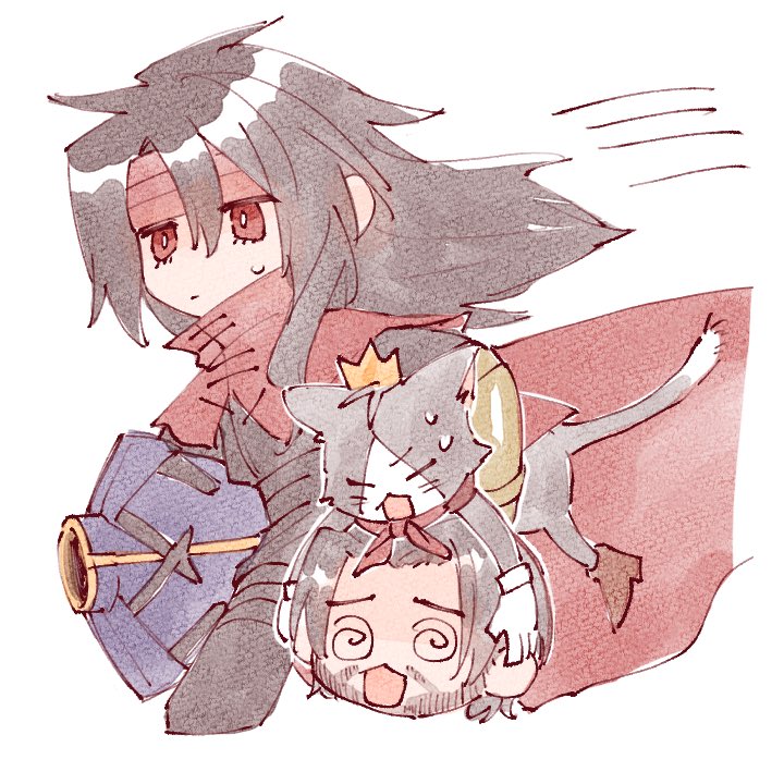 vincent valentine, cait sith, and reeve tuesti (final fantasy and 3 more) drawn by nitoya_00630a