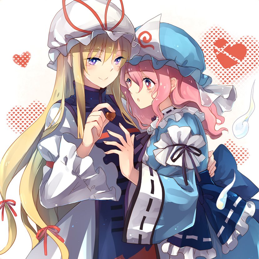 yakumo yukari and saigyouji yuyuko (touhou) drawn by lilith_(lilithchan)