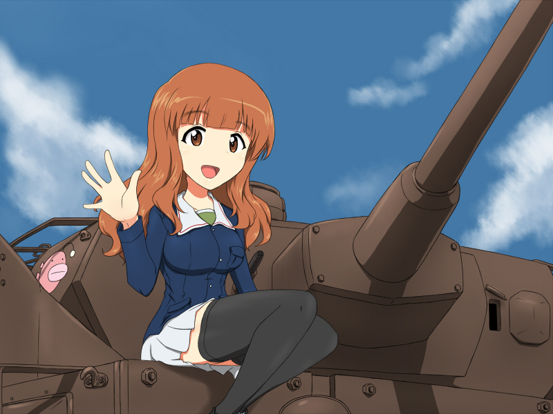 takebe saori (girls und panzer) drawn by yashio_(0321)