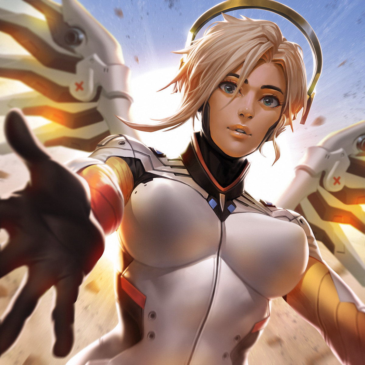 mercy (overwatch and 1 more) drawn by dcwj | Danbooru