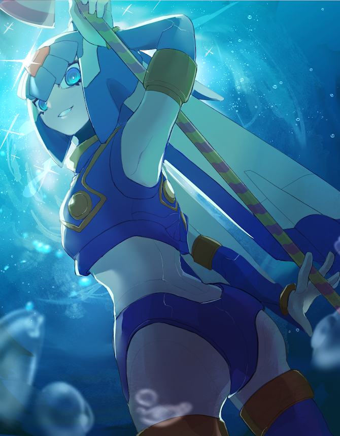 fairy leviathan (mega man and 2 more) drawn by lemon_inu