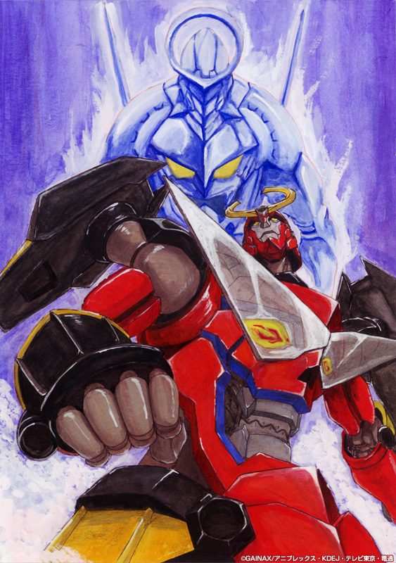 gurren-lagann and enki (tengen toppa gurren lagann) drawn by abe_shingo