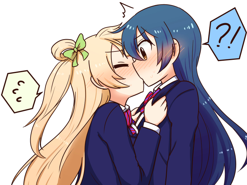 sonoda umi and minami kotori (love live! and 1 more) drawn by jazu