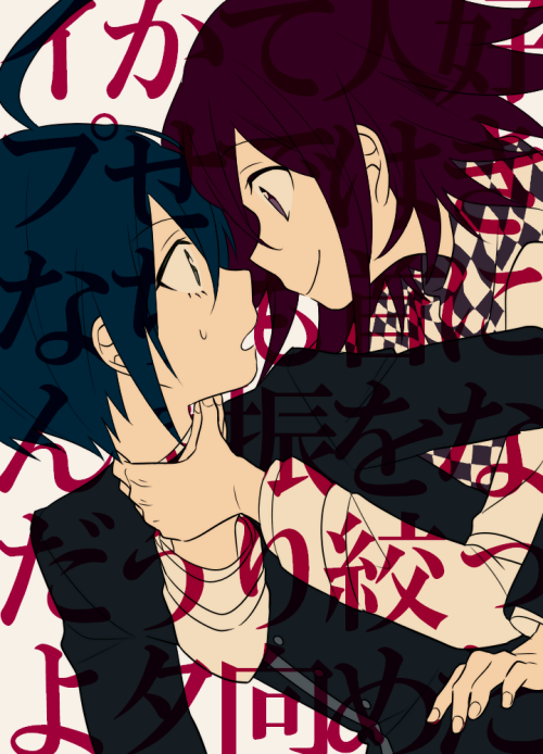 oma kokichi and saihara shuichi (danganronpa and 1 more) drawn by 4_(nakajima4423)