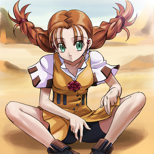 wendy garrett and kameo (gunxsword) drawn by haruyama_kazunori