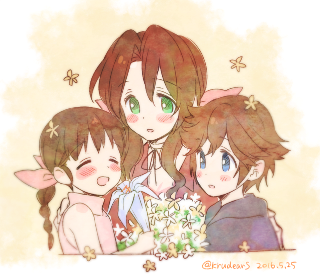 aerith gainsborough, marlene wallace, and denzel (final fantasy and 2 more) drawn by krudears
