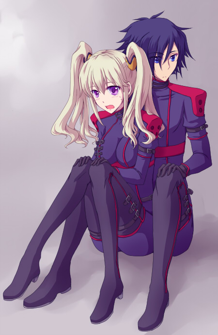 leila malcal and hyuuga akito (code geass and 1 more) drawn by kazumoto_saori