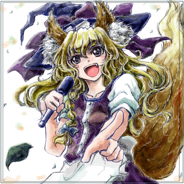 kirisame marisa and youkai fox (touhou) drawn by nanashii_(soregasisan)