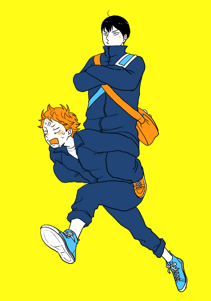 hinata shouyou and kageyama tobio (haikyuu!!) drawn by gimme