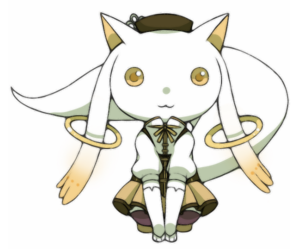 tomoe mami and kyubey (mahou shoujo madoka magica) drawn by nagare26