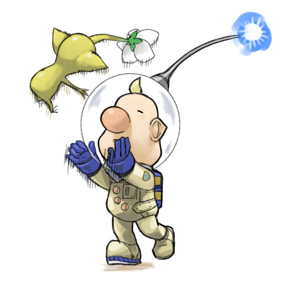 yellow pikmin and louie (pikmin) drawn by naru_(wish_field)