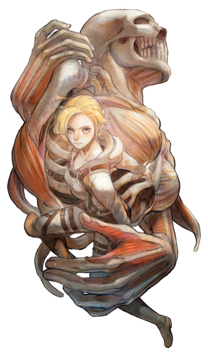 annie leonhart, female titan, and titan (shingeki no kyojin) drawn by prema-ja