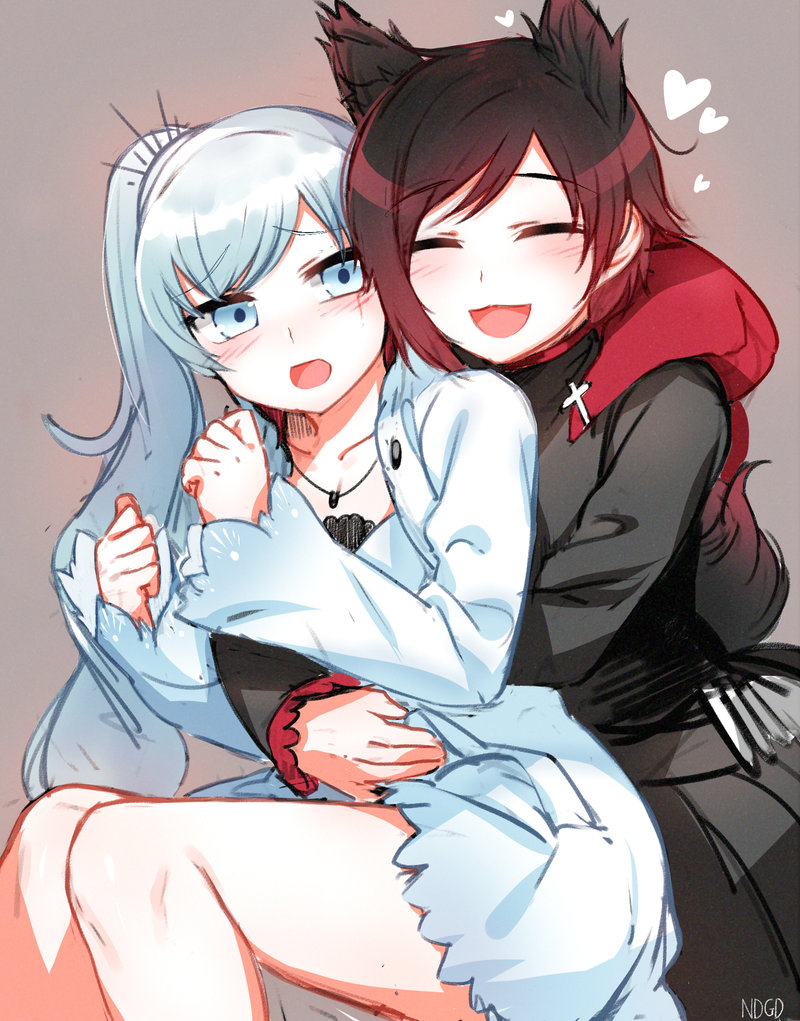 ruby rose and weiss schnee (rwby) drawn by ndgd