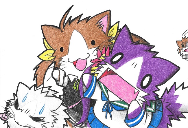 admiral, inazuma, akebono, kagerou, non-human admiral, and 1 more (kantai collection) drawn by neko_kyo