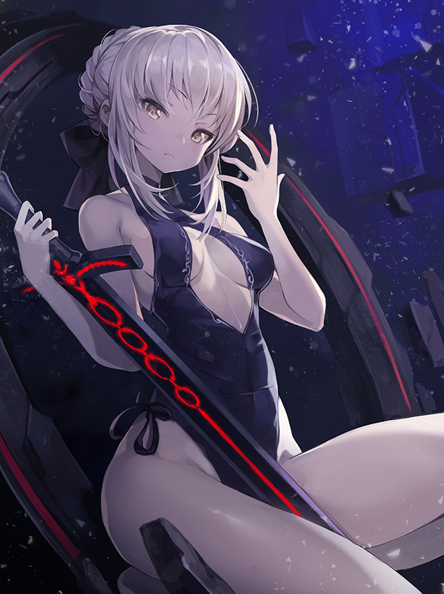 artoria pendragon and saber alter (fate and 2 more) drawn by goomrrat
