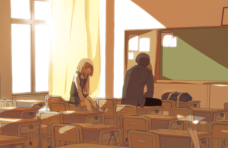 tsukasa shoutarou and asada hana (hana to harinezumi) drawn by yamada_(onigori105)