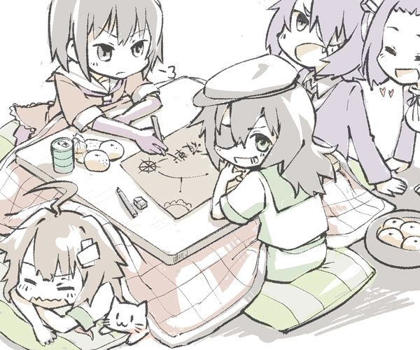 tenryuu, tatsuta, sendai, kiso, kuma, and 1 more (kantai collection) drawn by konno_akikaze