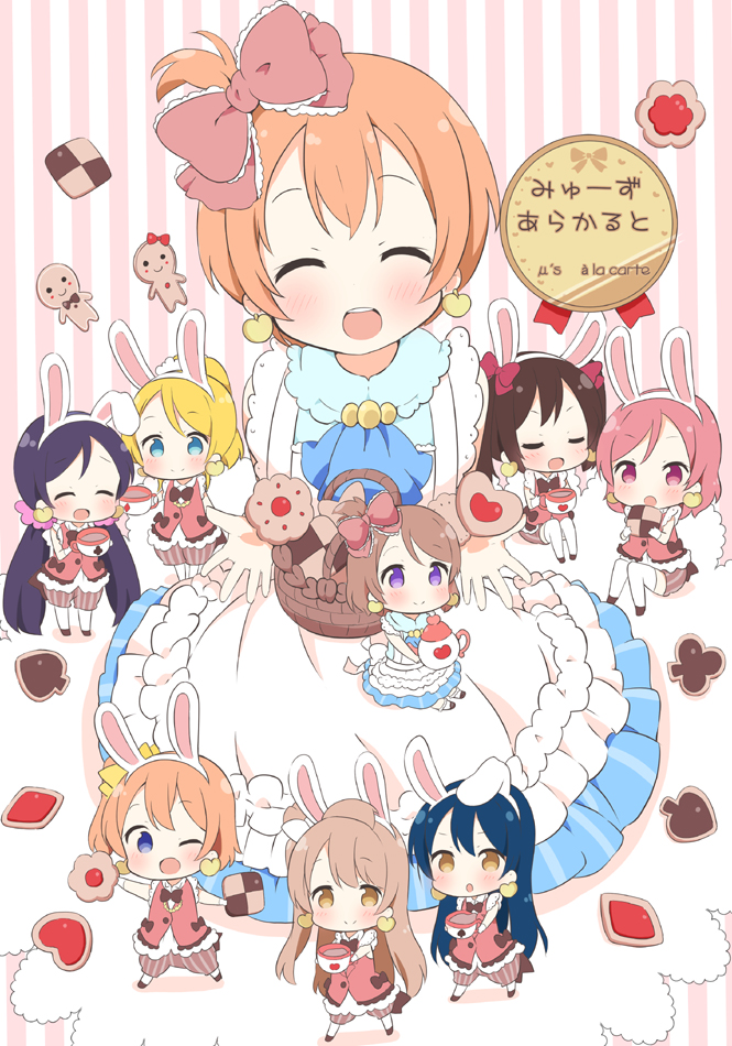 nishikino maki, tojo nozomi, sonoda umi, yazawa nico, ayase eli, and 4 more (love live! and 1 more) drawn by saku_usako_(rabbit)