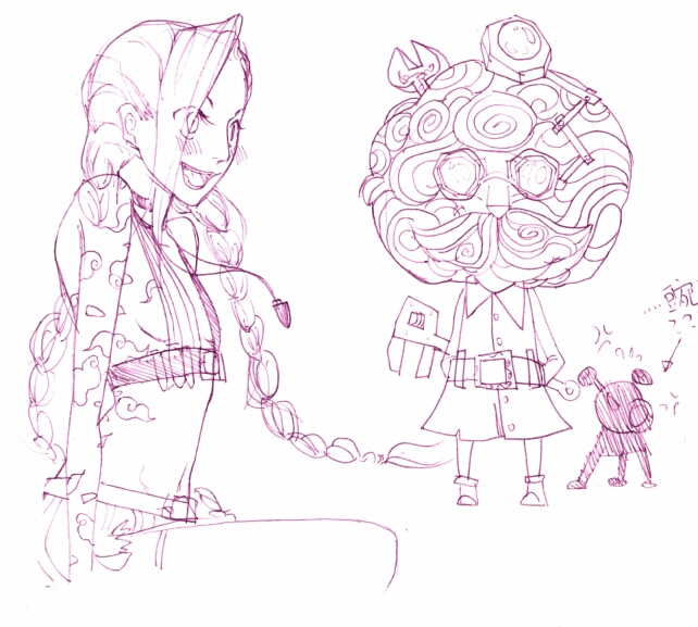 jinx and heimerdinger (league of legends) drawn by qi1san