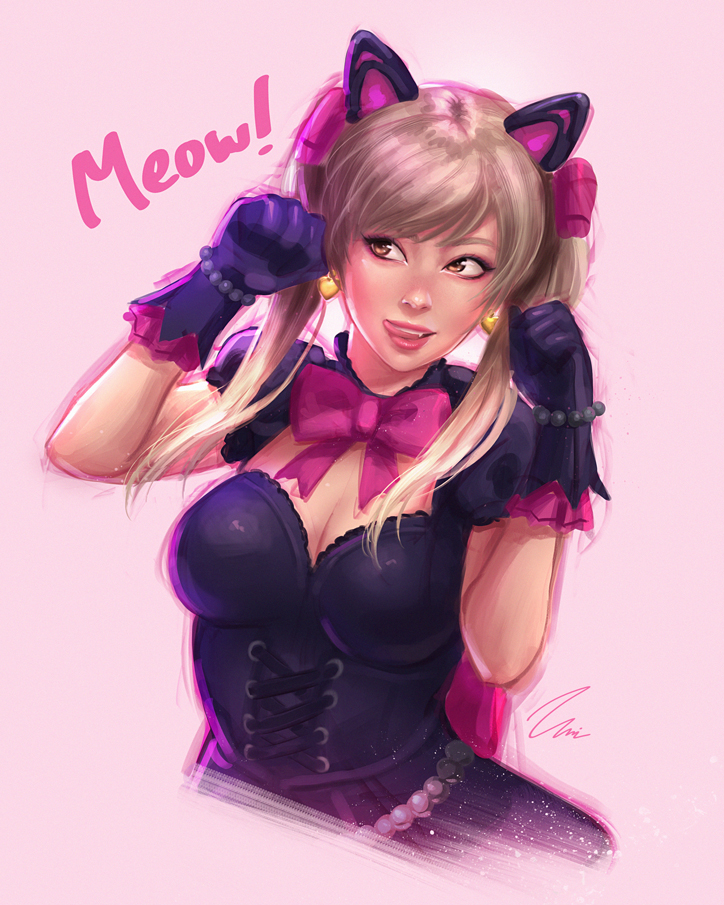 d.va and black cat d.va (overwatch and 1 more) drawn by umigraphics