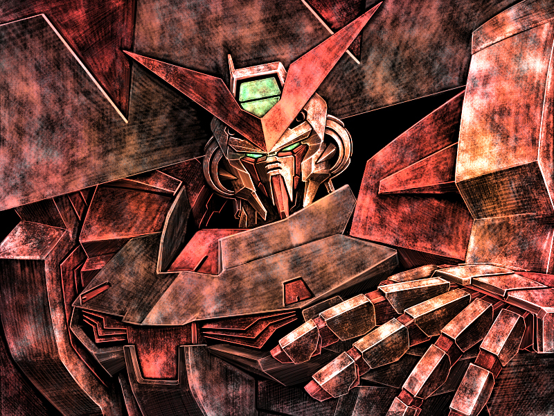 gundam astray red frame (gundam and 2 more) drawn by tro_(trombe)