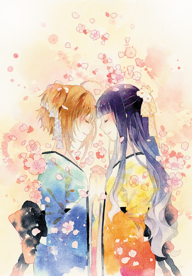 kinomoto sakura and daidouji tomoyo (cardcaptor sakura) drawn by rei_(456789io)