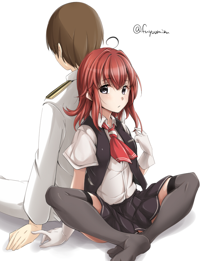 admiral and arashi (kantai collection) drawn by fuyu_mi
