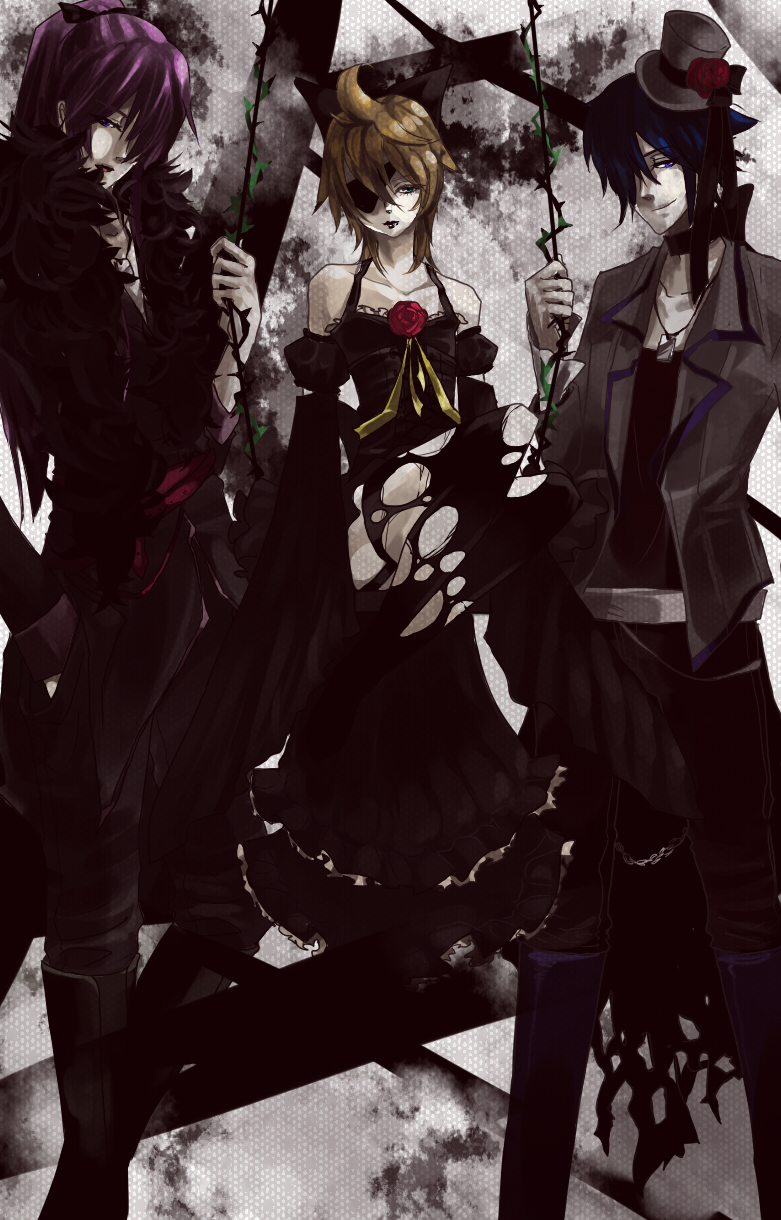 kagamine len, kaito, and kamui gakupo (vocaloid and 1 more) drawn by stxxcizm