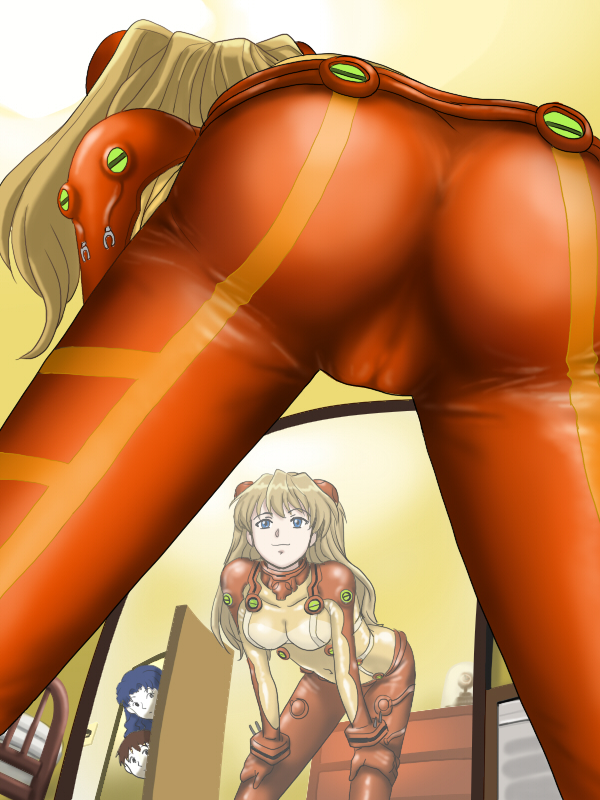 souryuu asuka langley, ikari shinji, and katsuragi misato (neon genesis evangelion and 2 more) drawn by apple2e