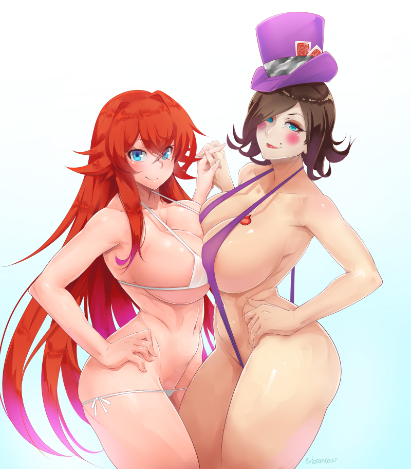 rias gremory, hikasa youko, and mad moxxi (high school dxd and 2 more) drawn by stormcow