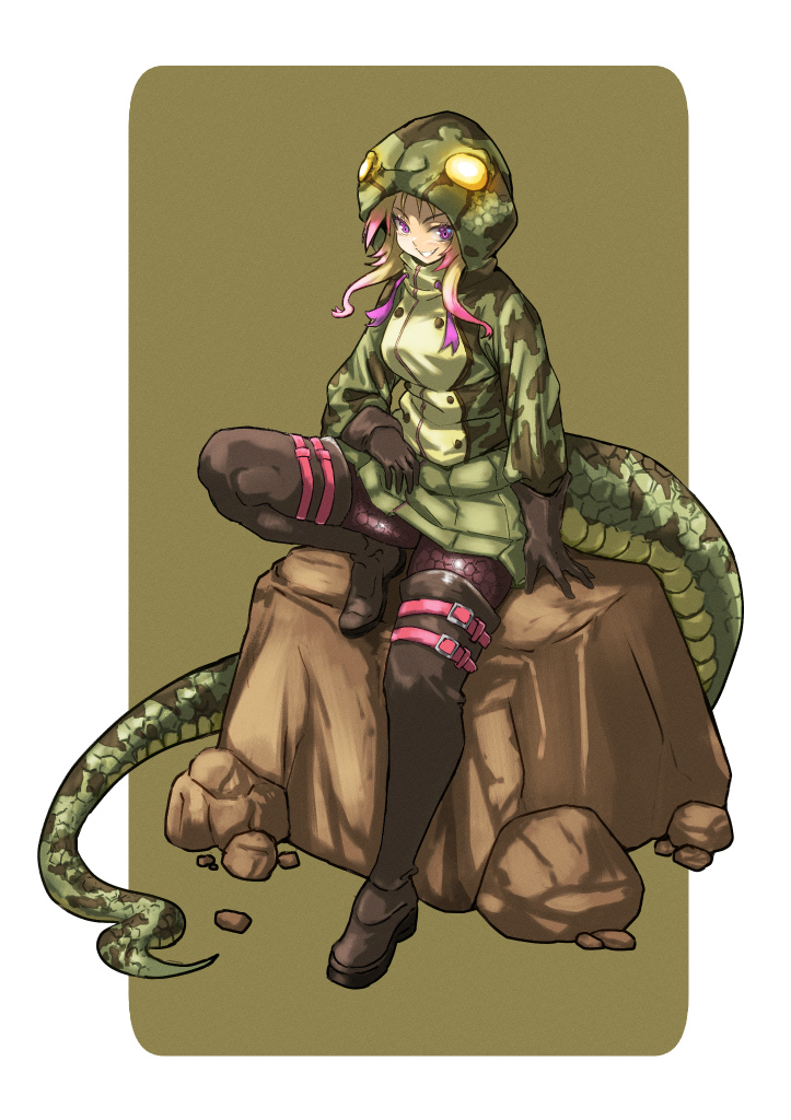 african rock python (kemono friends) drawn by hatch_(hatch_box)