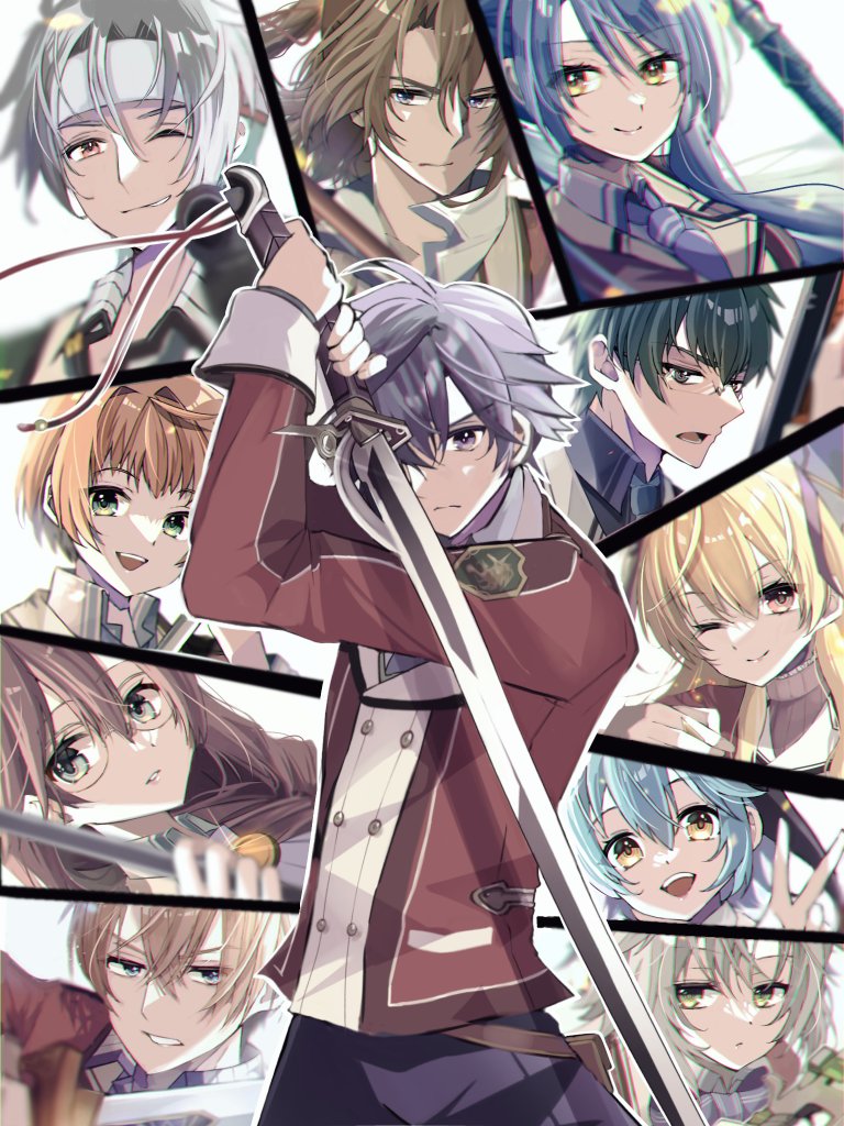 rean schwarzer, fie claussell, alisa reinford, emma millstein, crow armbrust, and 6 more (eiyuu densetsu and 2 more) drawn by natsusechoco