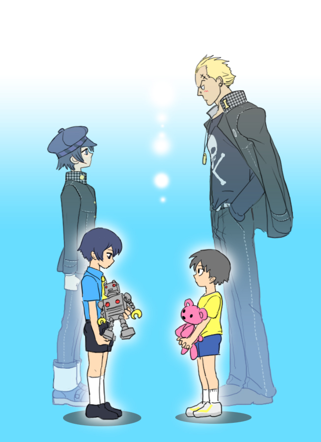 shirogane naoto and tatsumi kanji (persona and 1 more) drawn by nika_(nikasa_an)