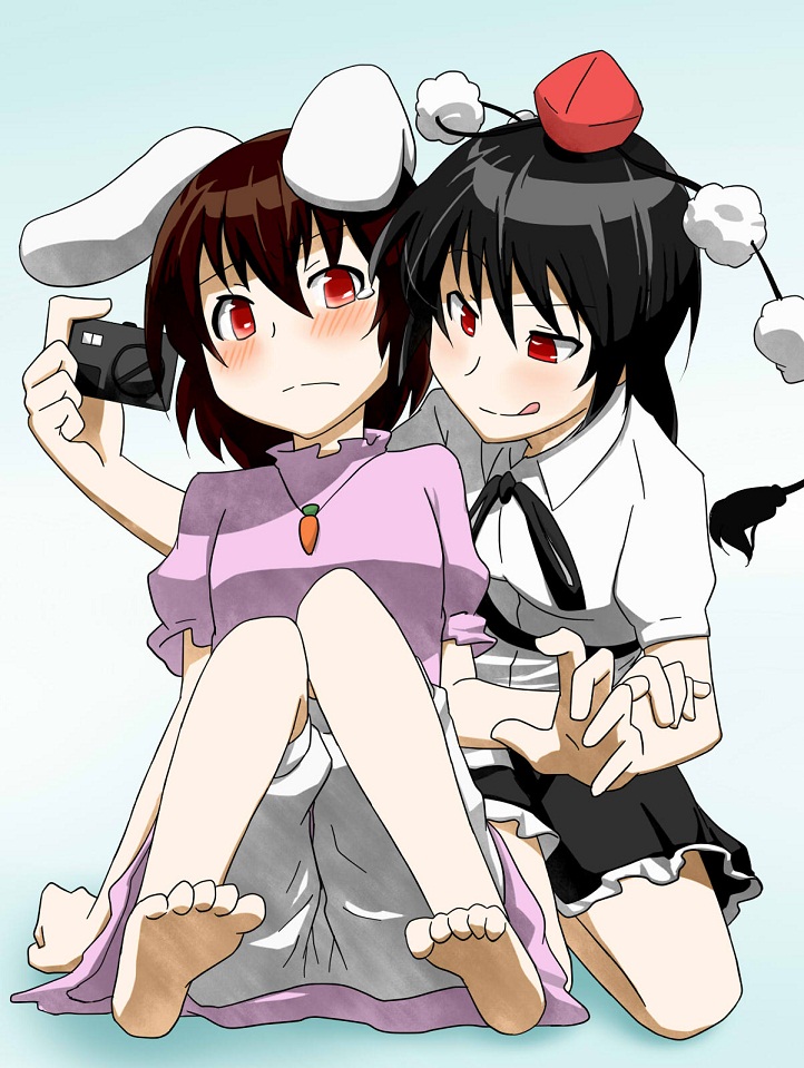 shameimaru aya and inaba tewi (touhou) drawn by yuuichi_(reductionblack)