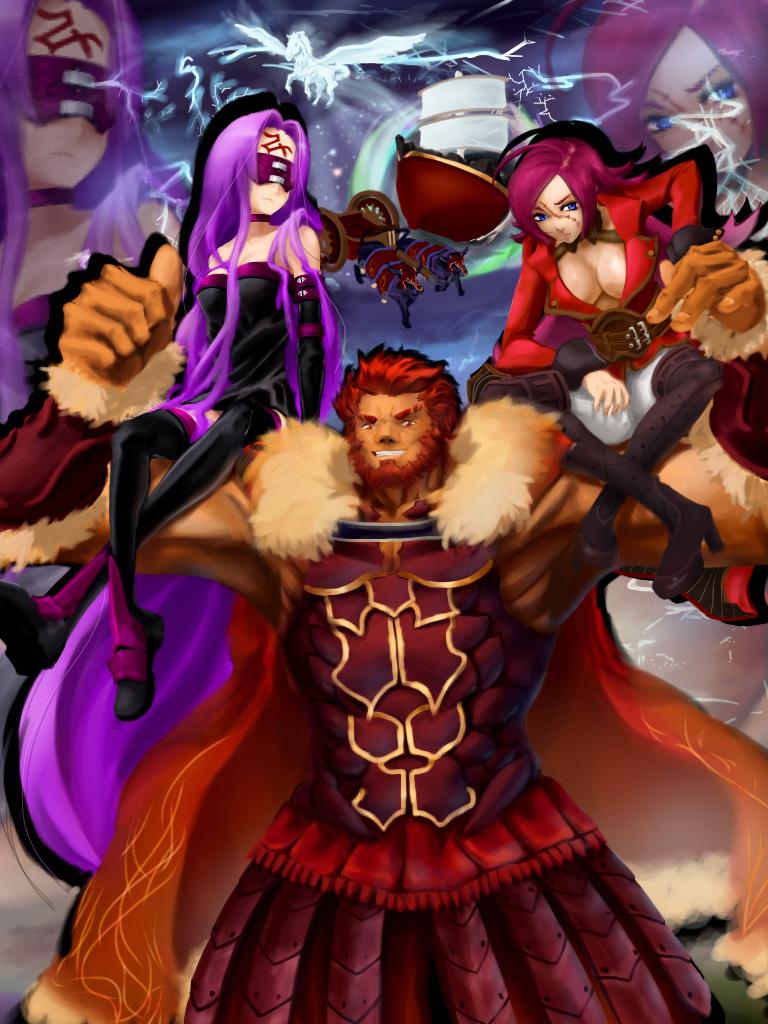 medusa, iskandar, francis drake, and bellerophon (fate and 3 more)
